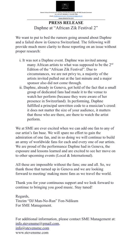 Daphnes team respond to empty show rumors
